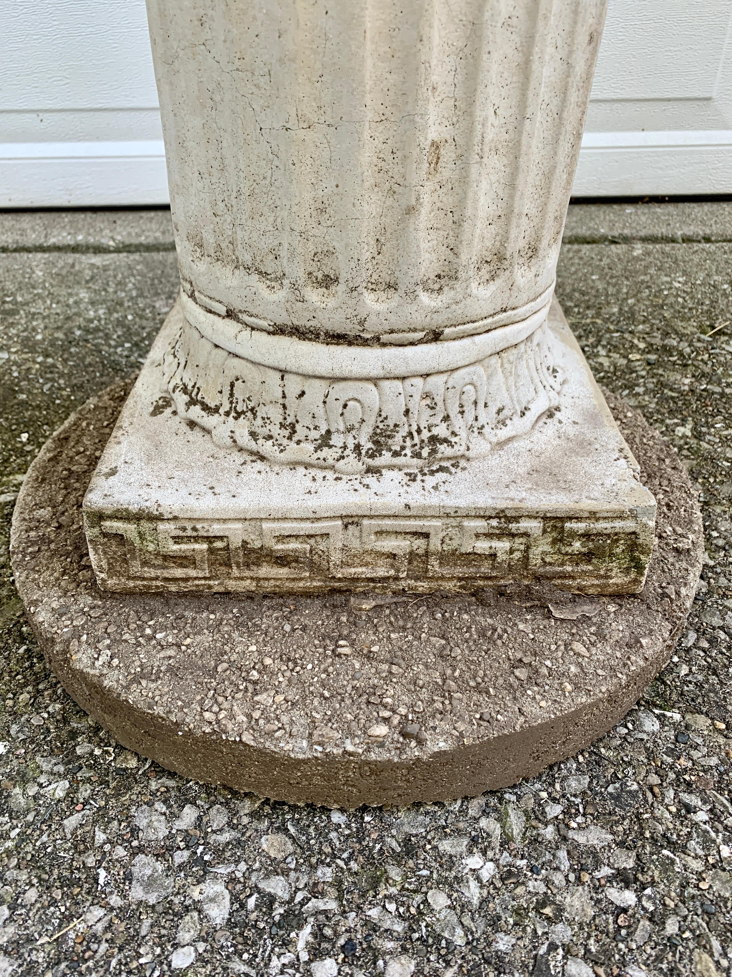 Neoclassical Vintage Garden Armillary Sundial on Cast Corinthian Column Pedestal For Sale