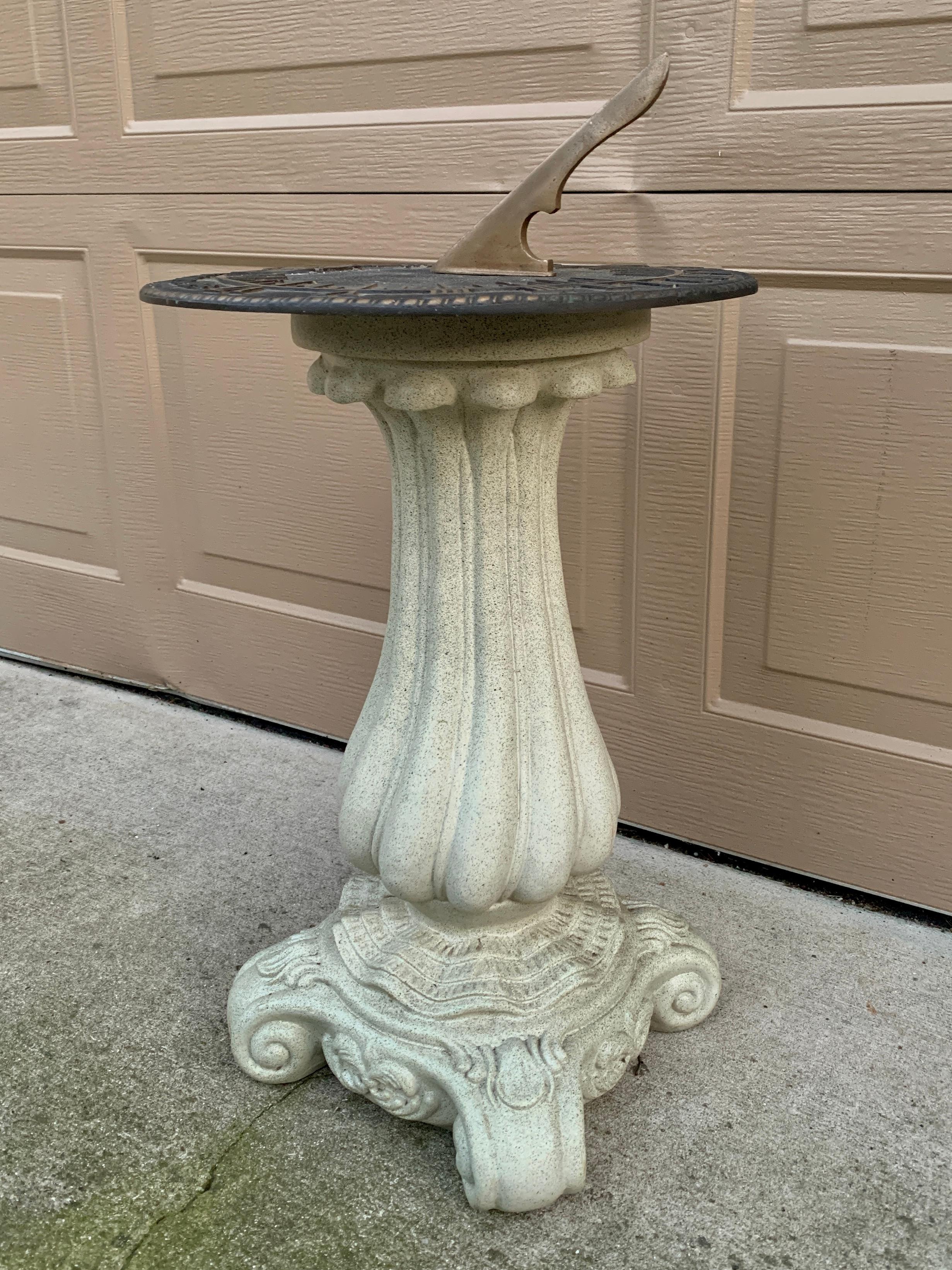 American Vintage Garden Armillary Sundial on Column Pedestal
