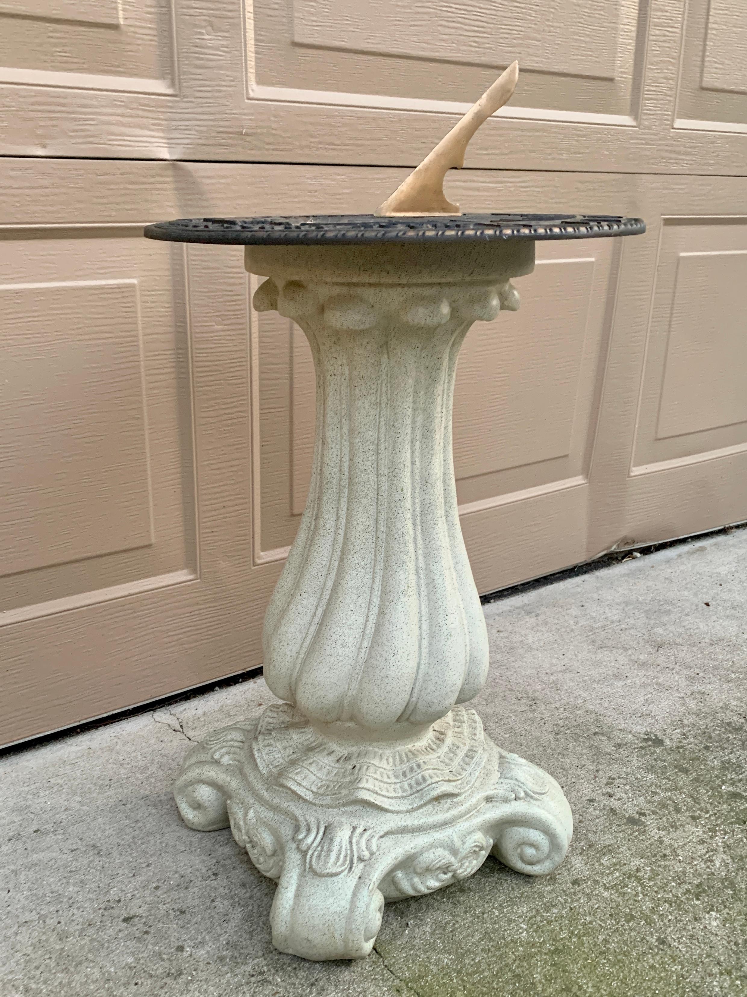 20th Century Vintage Garden Armillary Sundial on Column Pedestal