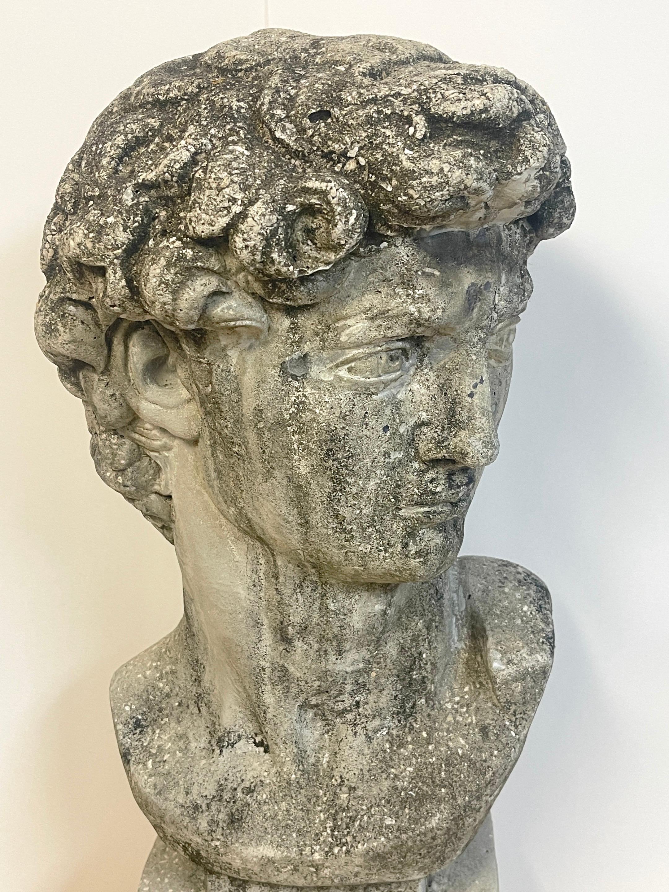statue of david wrapped in bricks