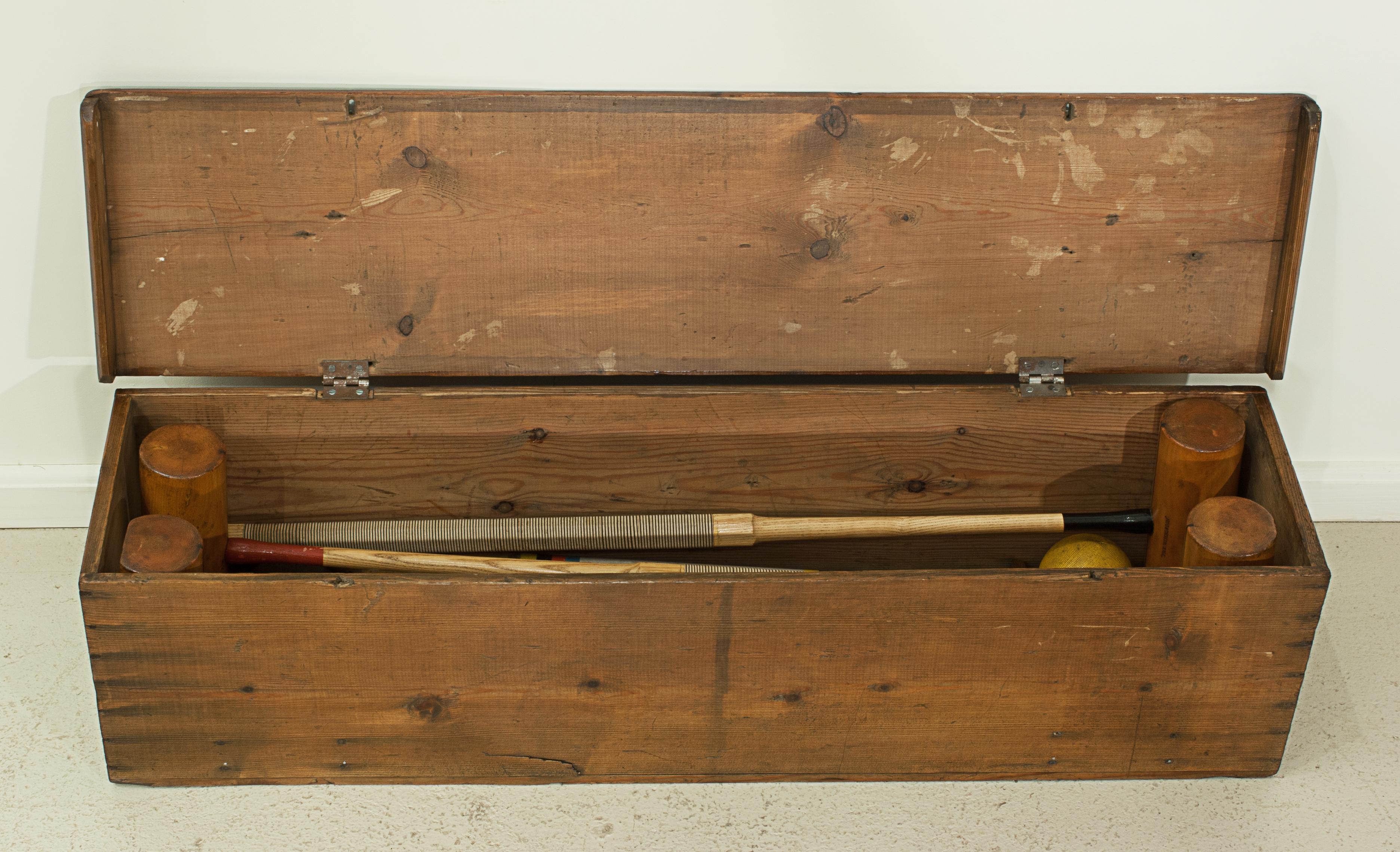 Early 20th Century Vintage Croquet Set in Boxwood c. 1900, The Wimbledon by F.H Ayres.