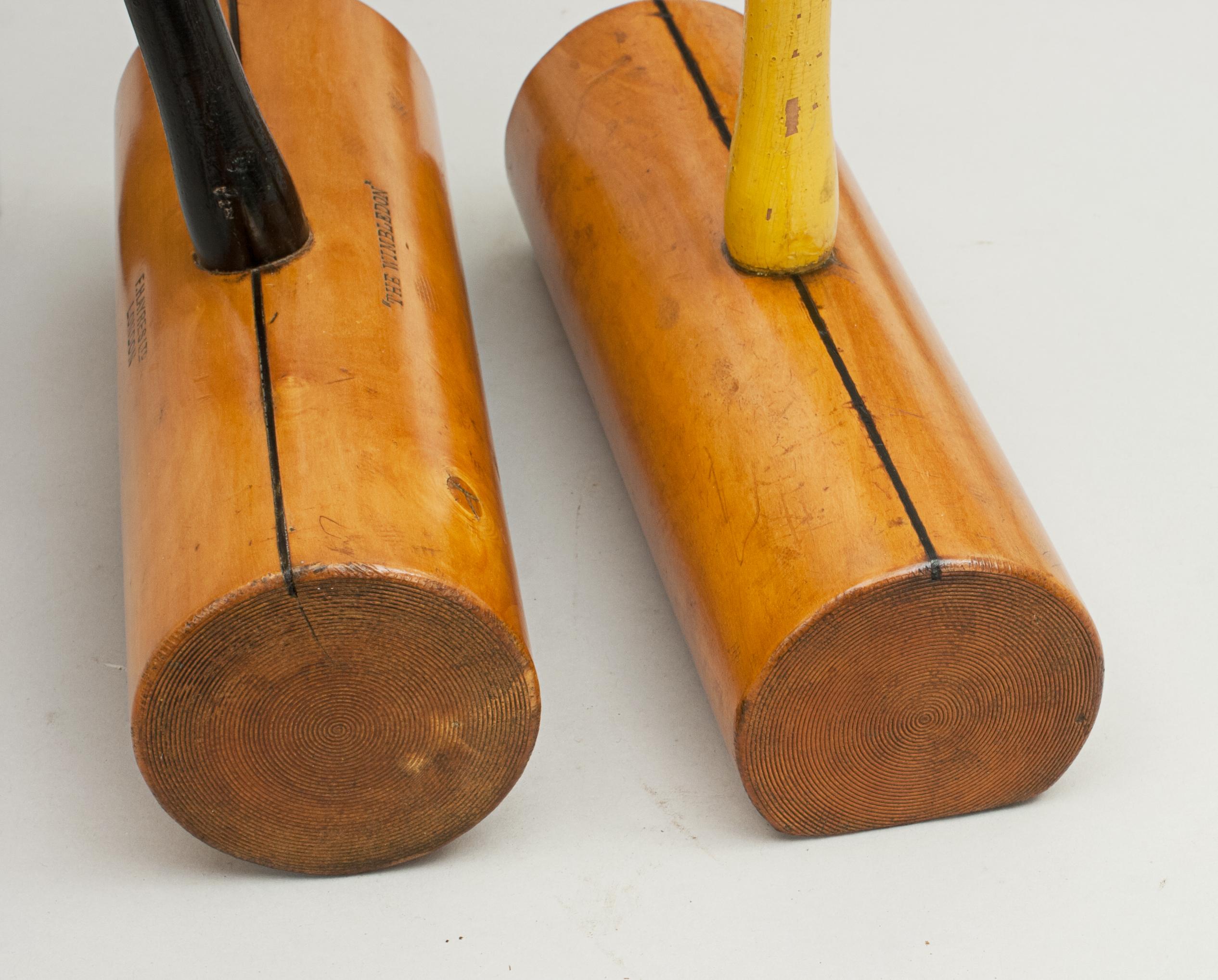 Vintage Croquet Set in Boxwood c. 1900, The Wimbledon by F.H Ayres. 1