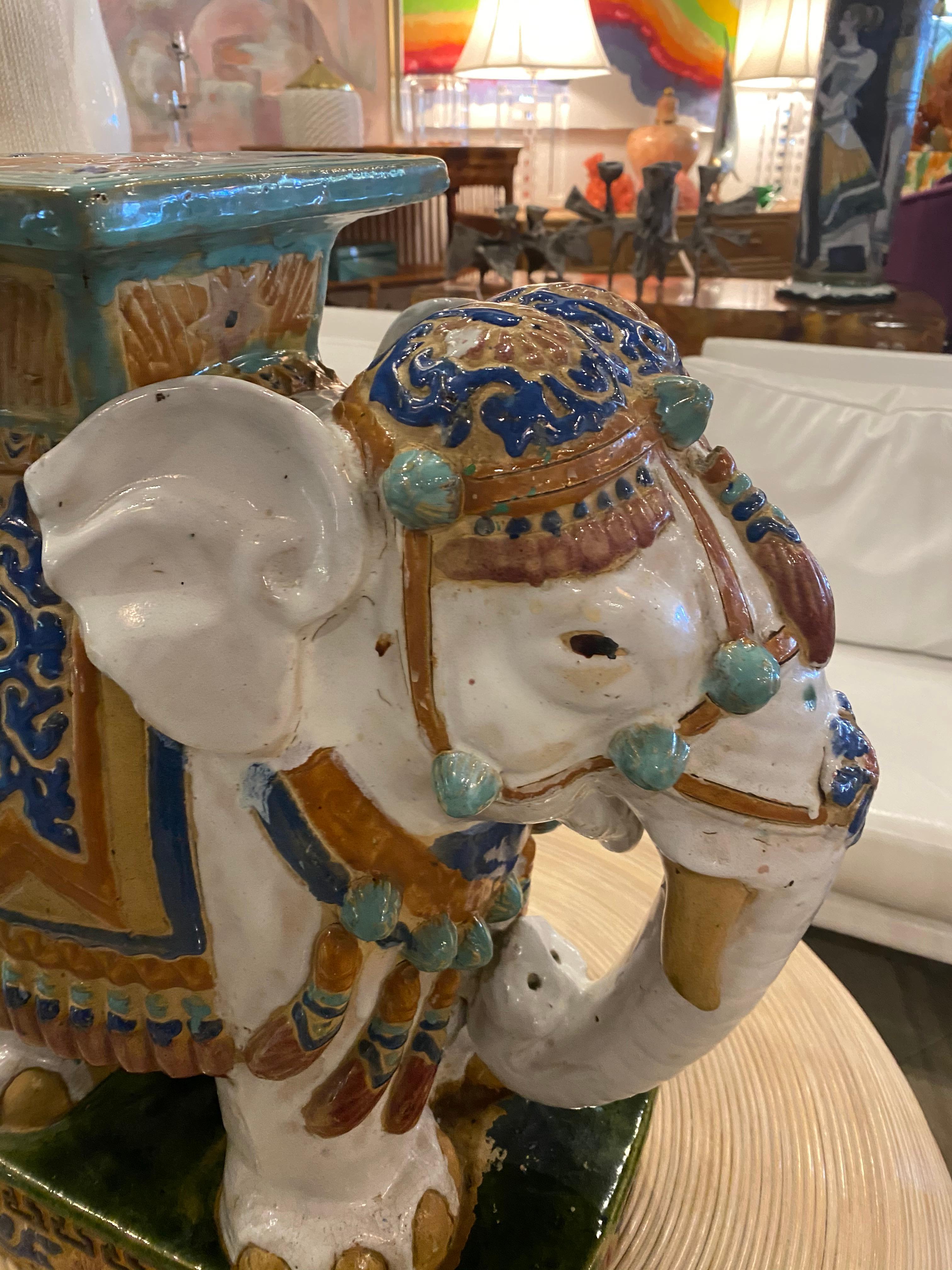 vintage elephant side table