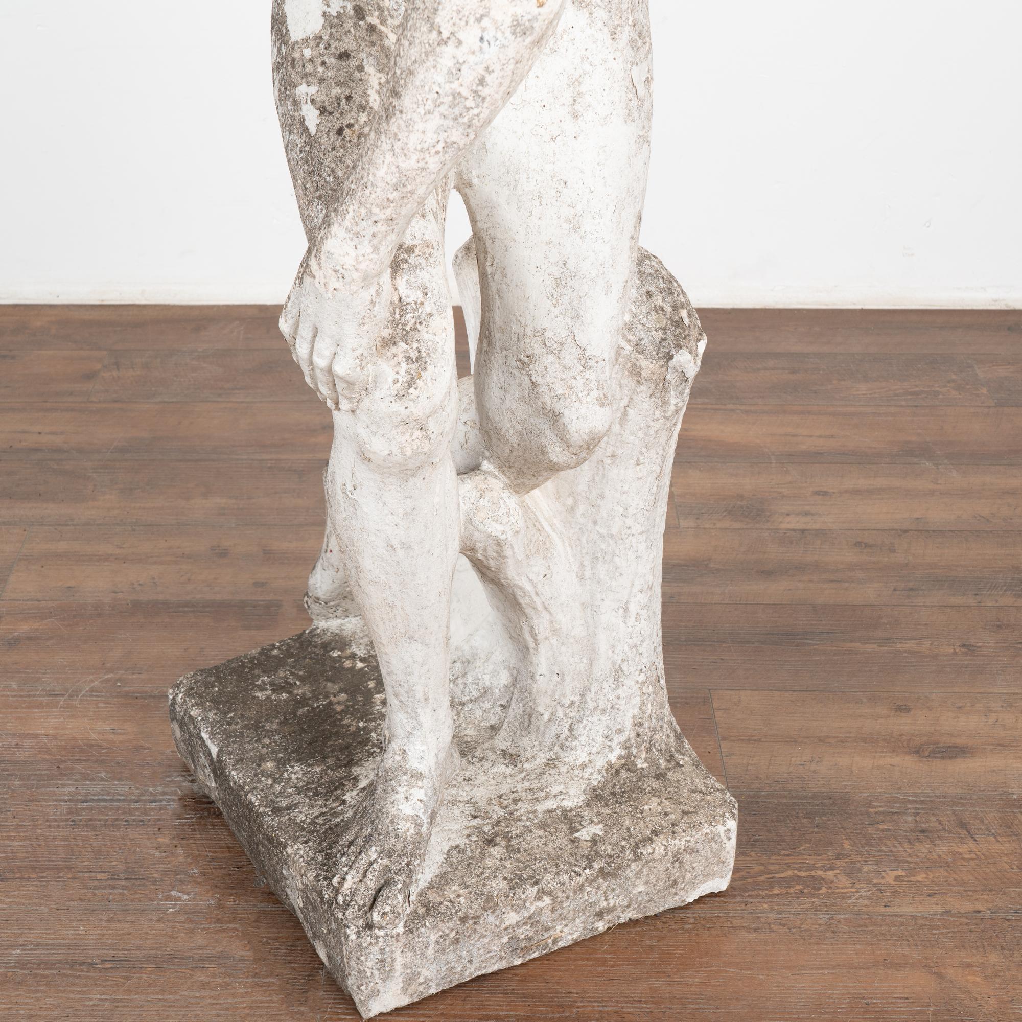 Escultura vintage de piedra caliza de jardín de un lanzador de disco, Dinamarca circa 1910 en venta 4