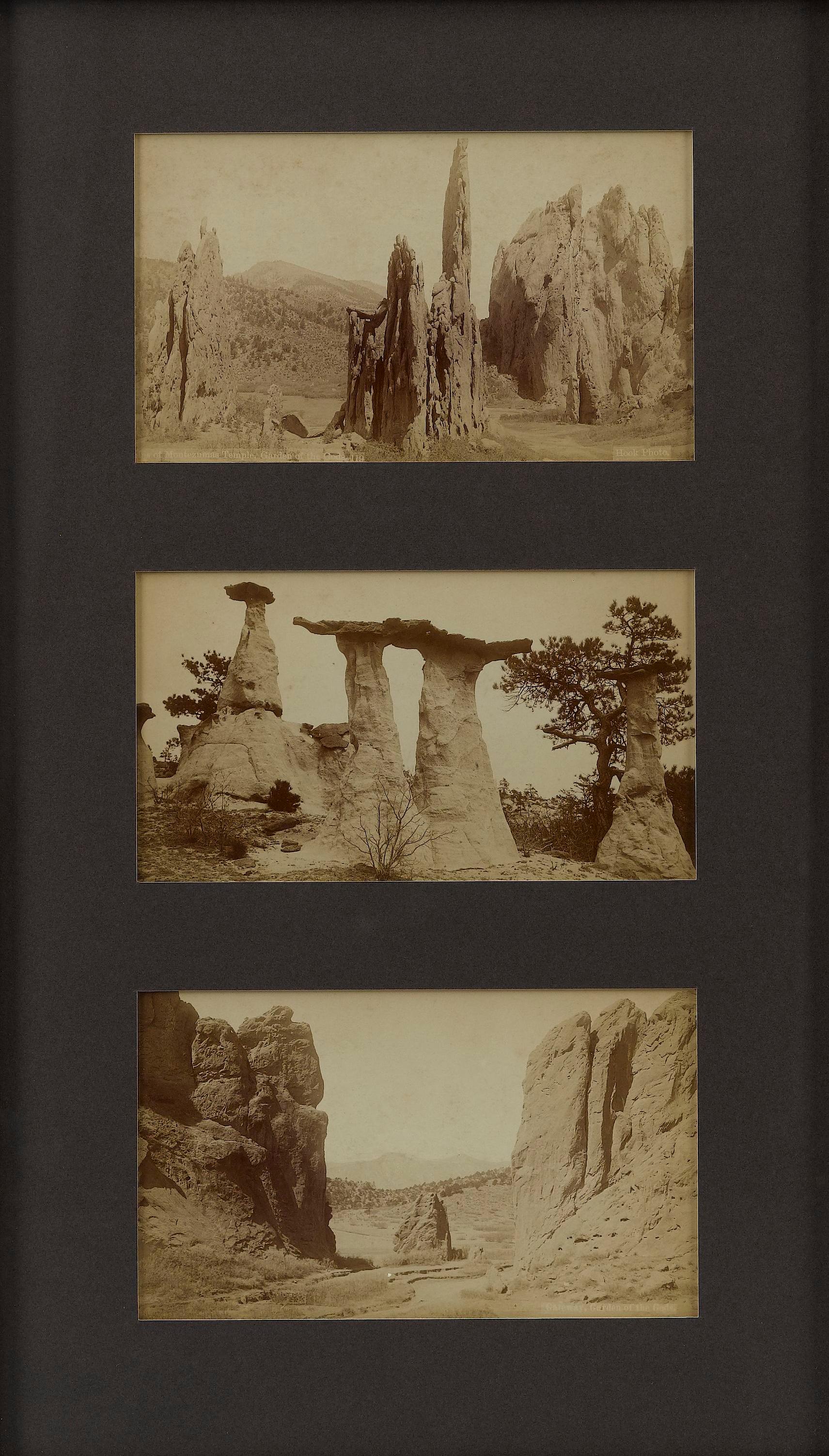 Paper Vintage Garden of the Gods Postcards by Hook Photo, 1890
