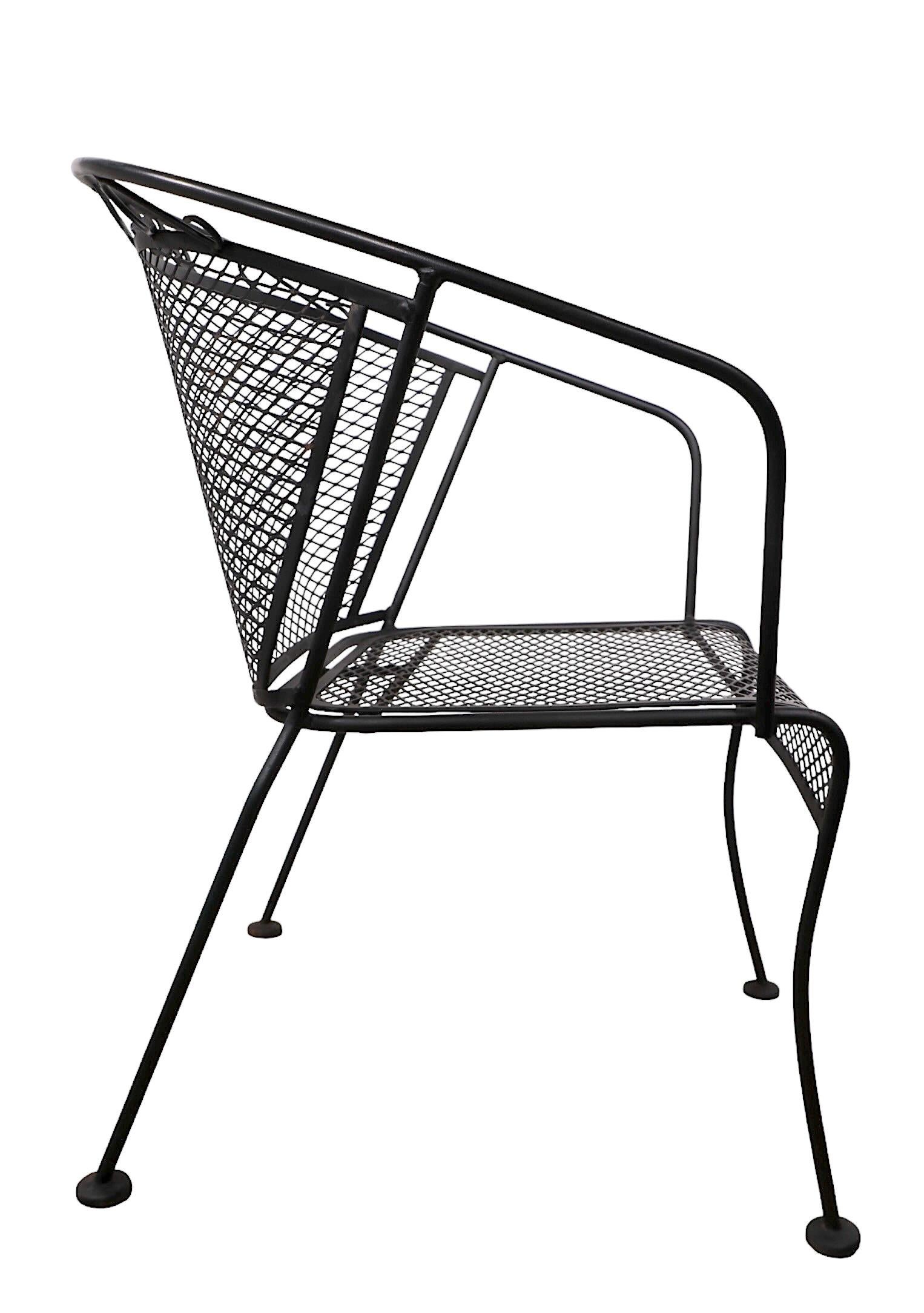 Americano Sedia da pranzo da giardino vintage att. a The Woodard Furniture Company  1960/70 in vendita