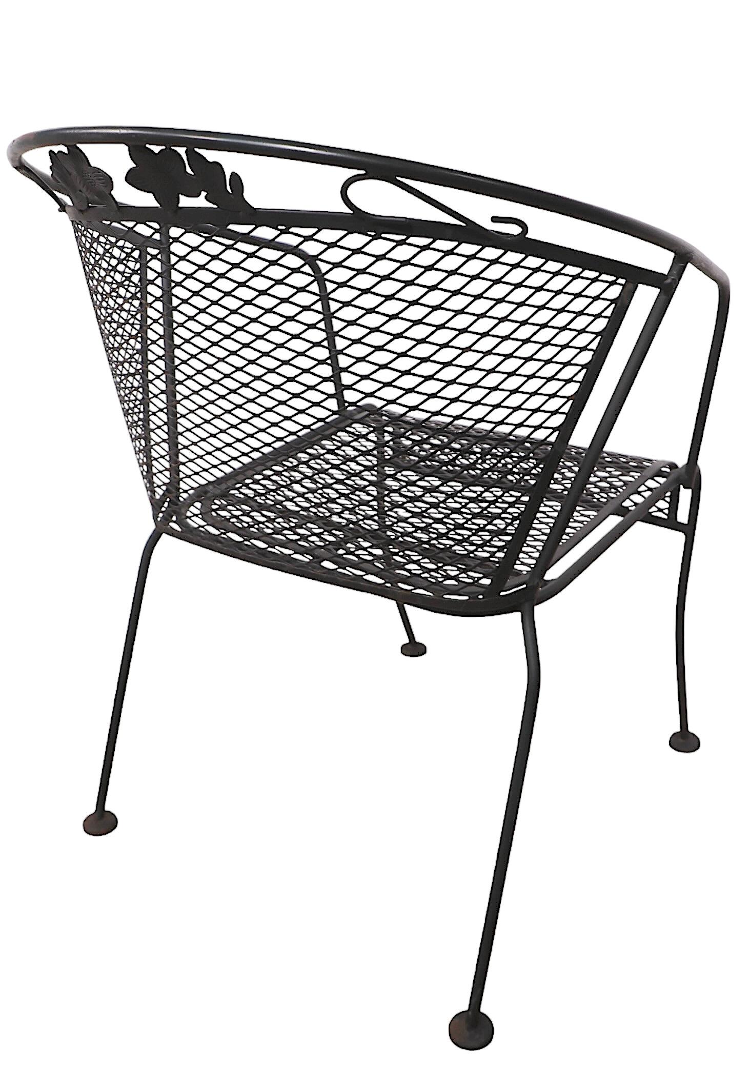 Sedia da pranzo da giardino vintage att. a The Woodard Furniture Company  1960/70 in vendita 1