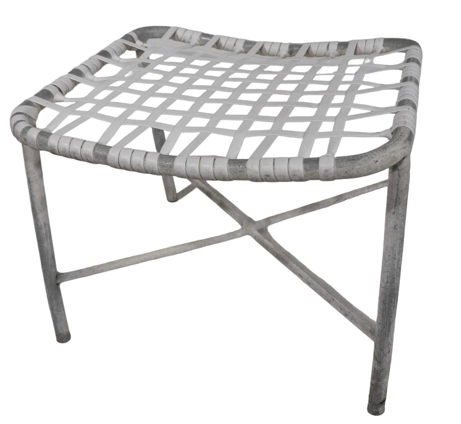 Aluminum Vintage Garden Patio Poolside Ottoman att. to Brown Jordan c. 1970/80’s For Sale