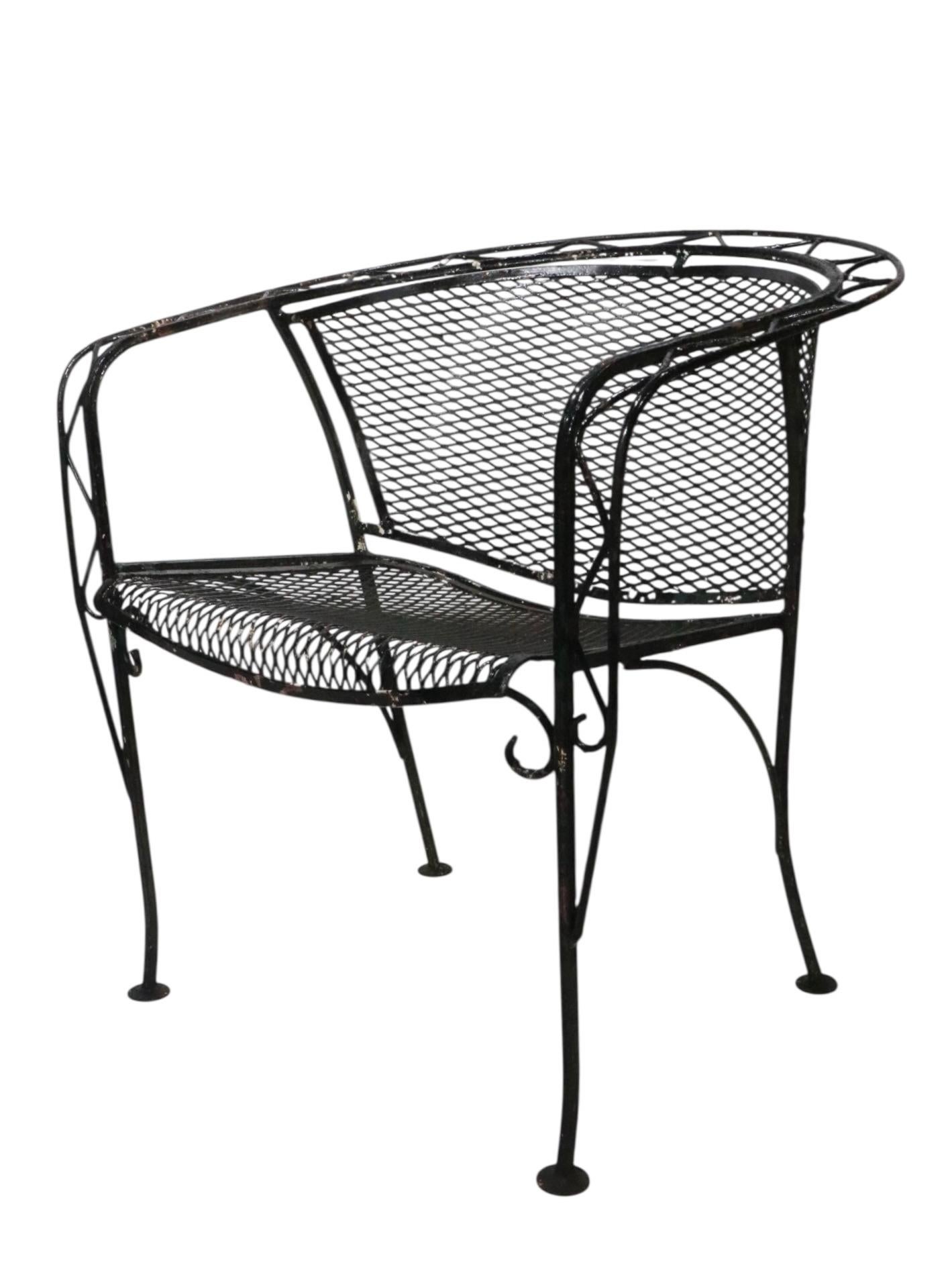 Vintage Garten Patio Poolside Salterini Zig Zag Muster Stuhl c. 1950/60's im Zustand „Gut“ im Angebot in New York, NY