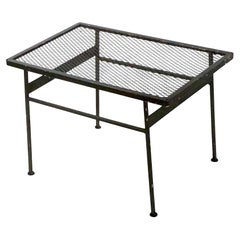 Vintage Garden Patio Poolside Wrought Iron Metal Mesh Side Table att to Woodard
