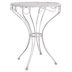  Vintage Garden Patio Poolside Wrought Iron  Table attribuée à A.I.C. vers 1950 