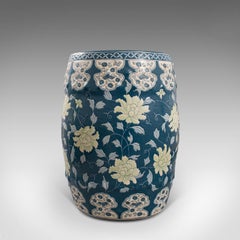 Vintage Garden Seat, Japanese, Ceramic, Plant Stand, Jardinière, Art Deco, 1940