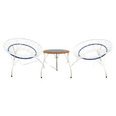 Vintage garden set in painted metal, 1960's Italian production