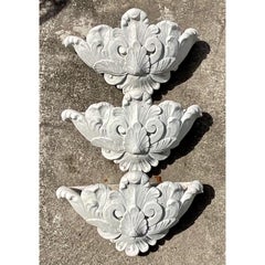 Vintage Garden Stone Wall Planters - Set of 3