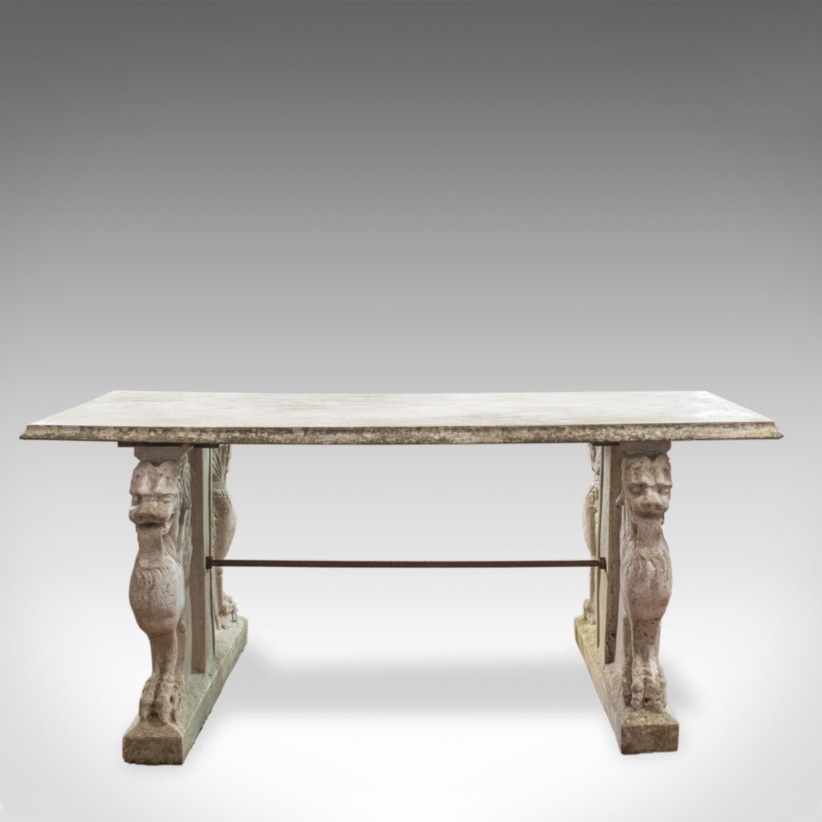 Vintage Garden Table, Italian, Reconstituted Stone, Mid-20th Century, circa 1960 1