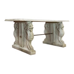 Vintage Garden Table, Italian, Reconstituted Stone, Mid-20th Century, circa 1960