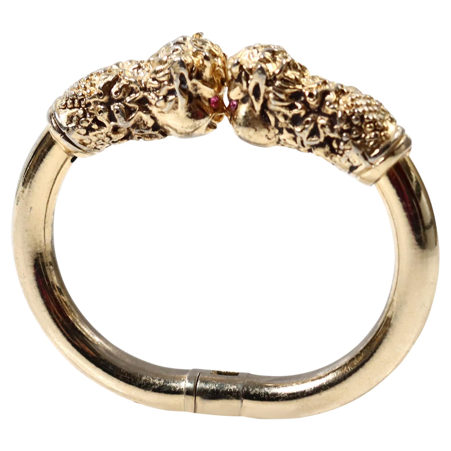 Bracelet Vintage Gargoyle en or et diamants roses, Circa 1980