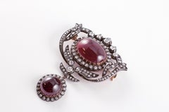 Victorian Garnet 4.50 Carat Diamond Brooch