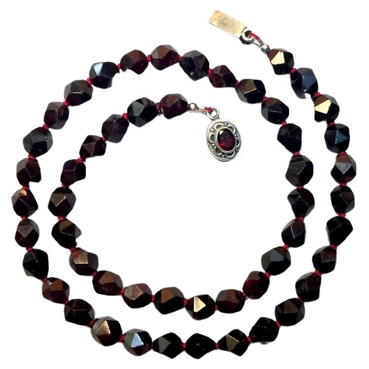 Vintage Garnet Almandine Necklace For Sale