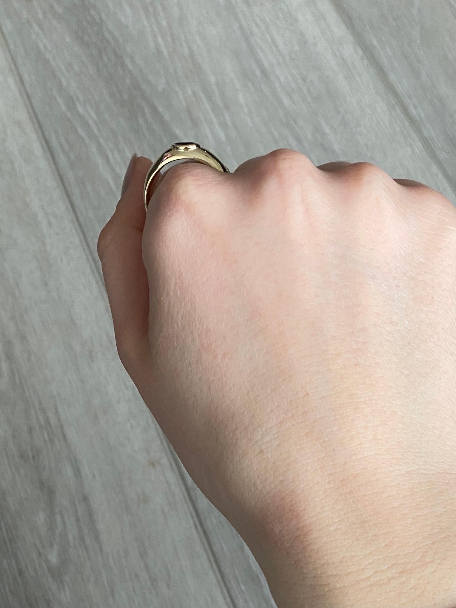 Bandring aus Granat und 9 Karat Gold für Damen oder Herren