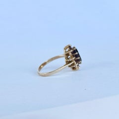 Vintage Garnet and 9 Carat Gold Cluster Ring
