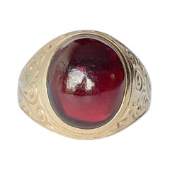 Vintage Granat und 9 Karat Gold Siegelring