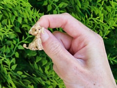 Vintage Garnet and 9k Yellow Gold Poodle Brooch