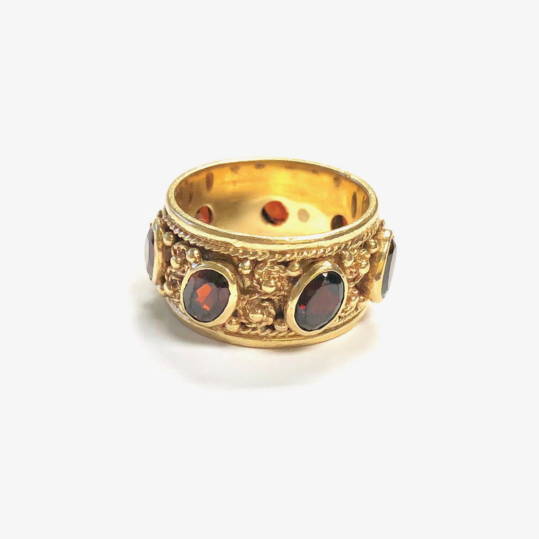 garnet and diamond eternity band
