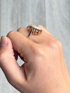 Vintage Garnet and Opal 9 Carat Gold Cluster Ring