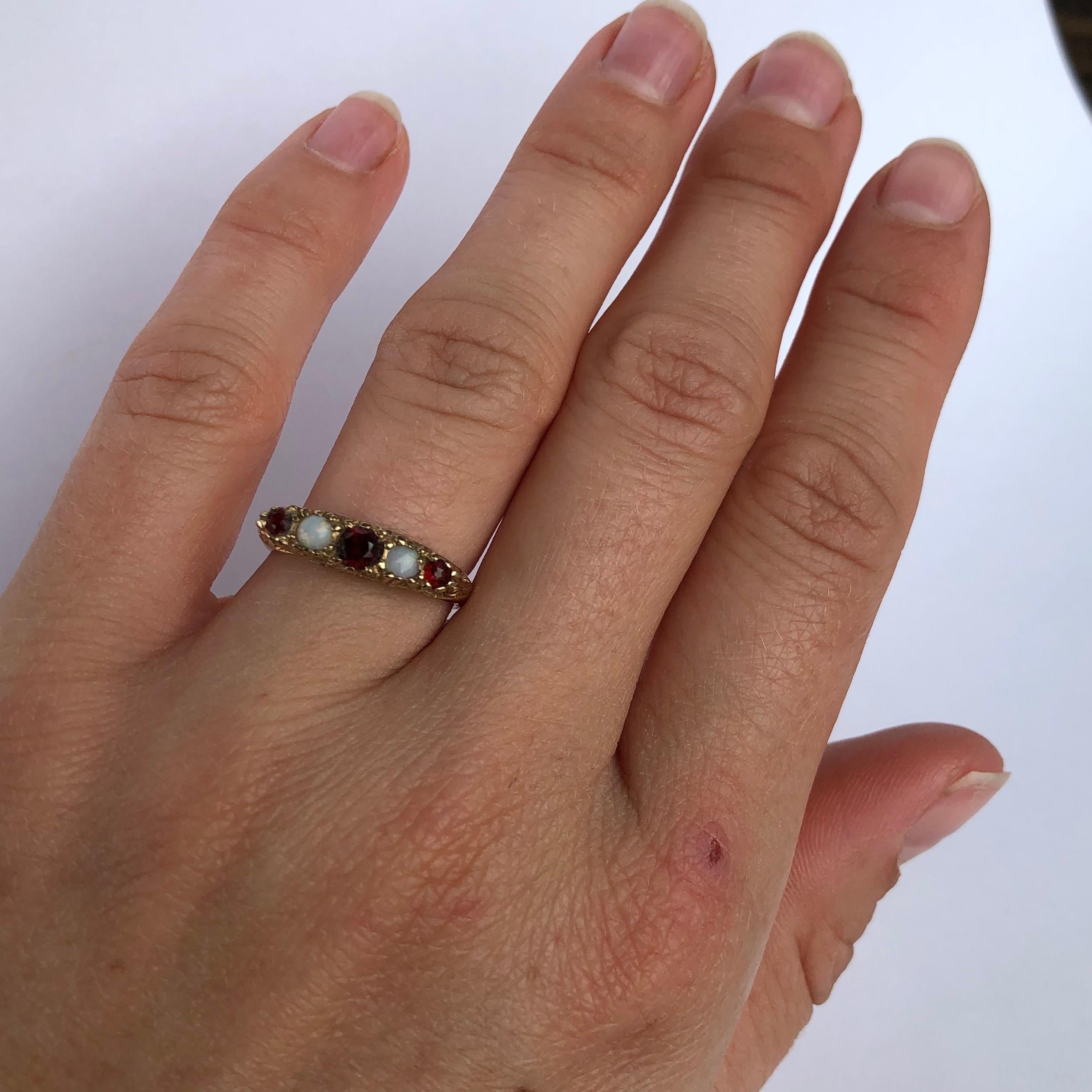 garnet and opal ring