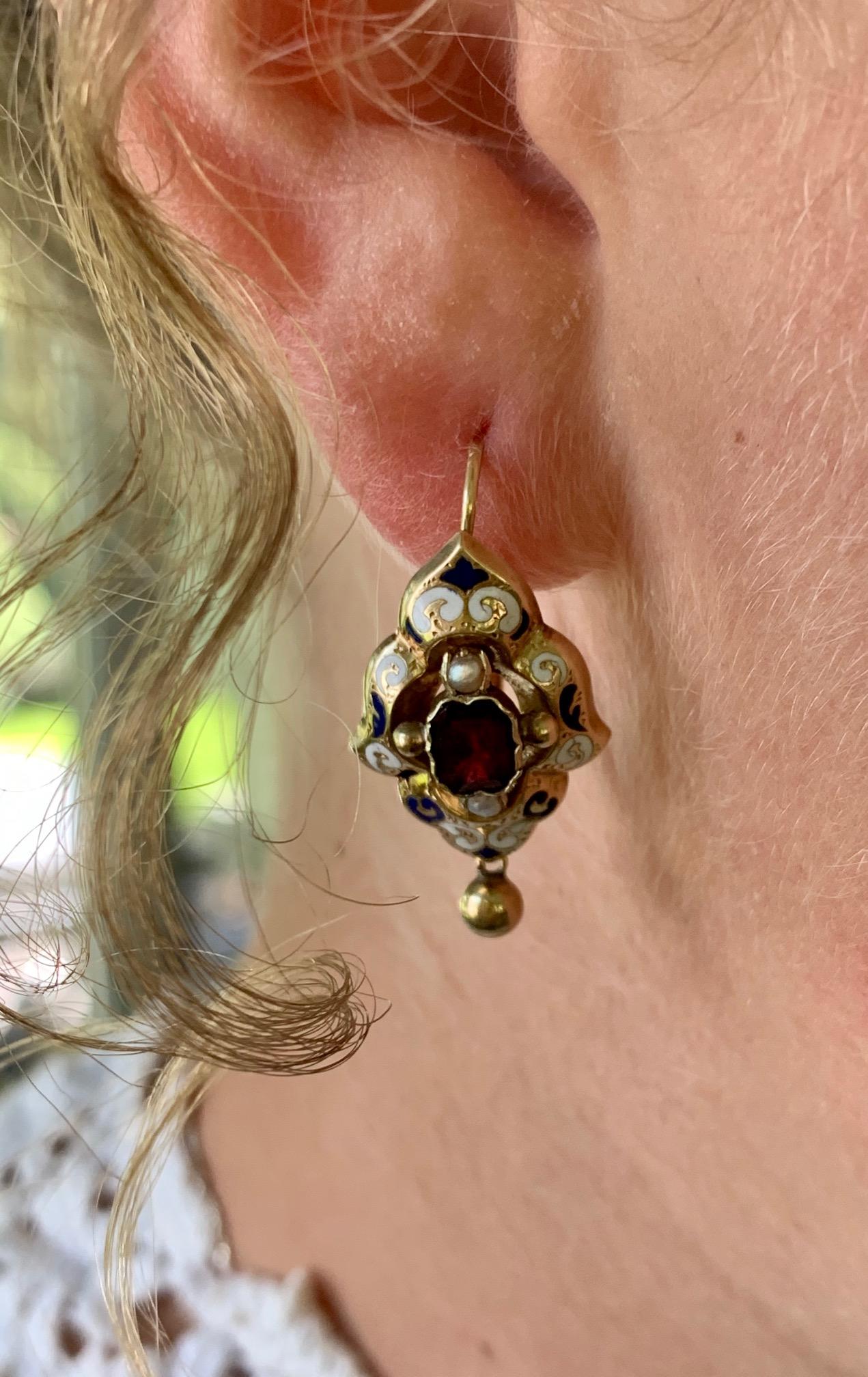 vintage garnet earrings