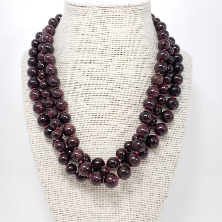 Garnet strand necklace clearance
