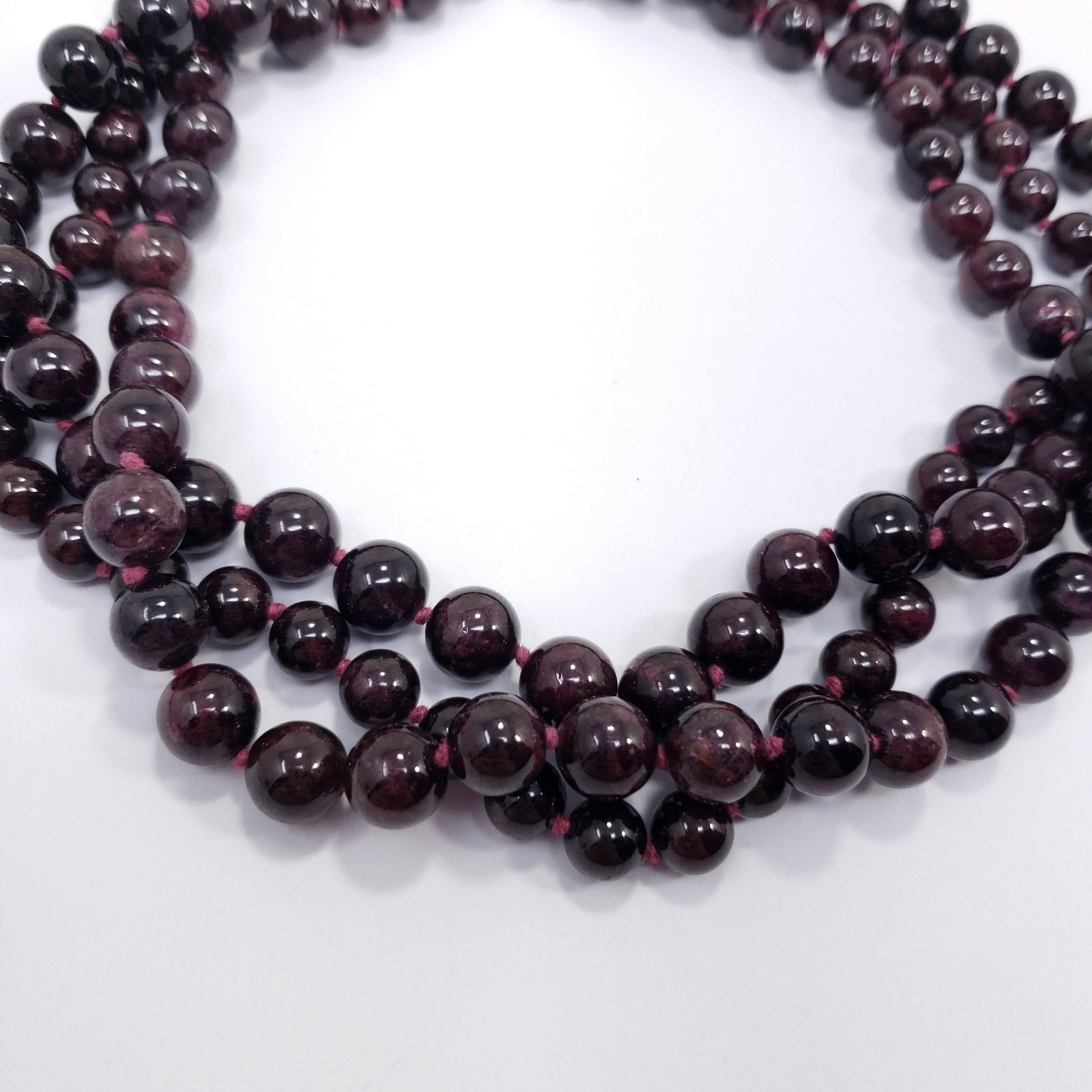 garnet bead necklace strand