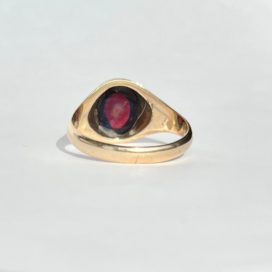 vintage mens garnet ring