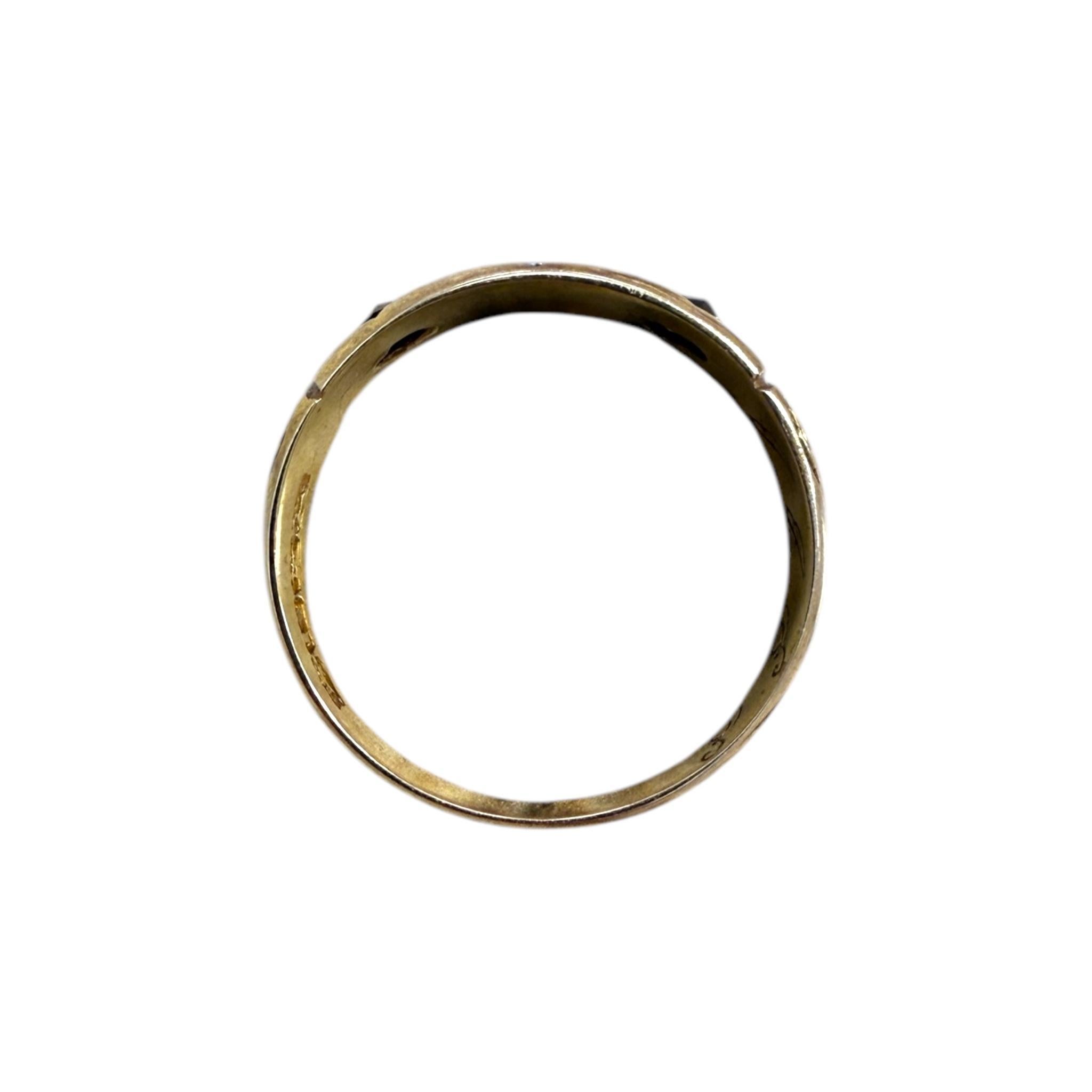 Vintage Garnet & Cigar Band Style Ring 4