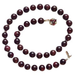 Vintage Garnet Freshwater Pearl Necklace