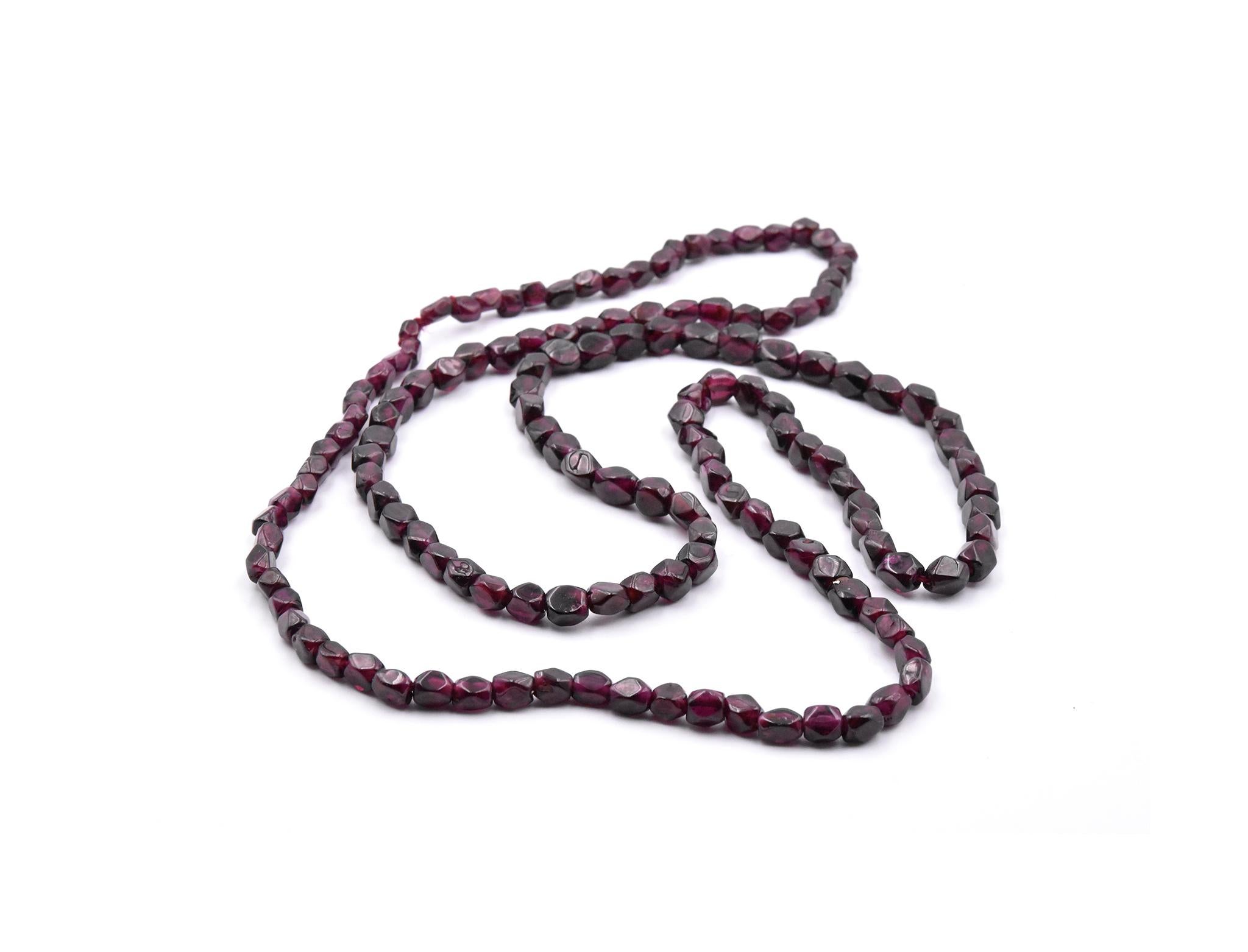Women's or Men's Vintage Garnet Strand Necklace