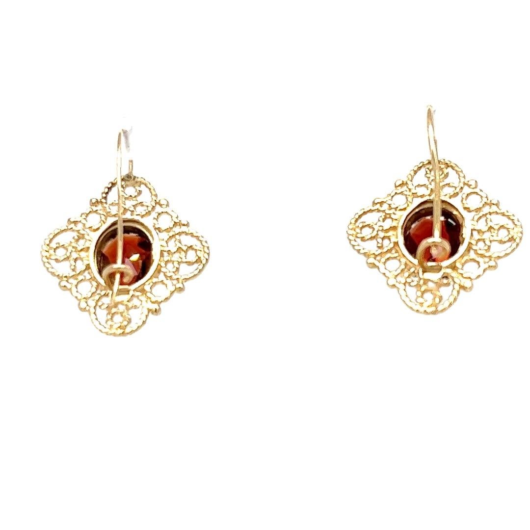 Pendientes gota de alambre granate vintage en Bueno estado para la venta en Coral Gables, FL