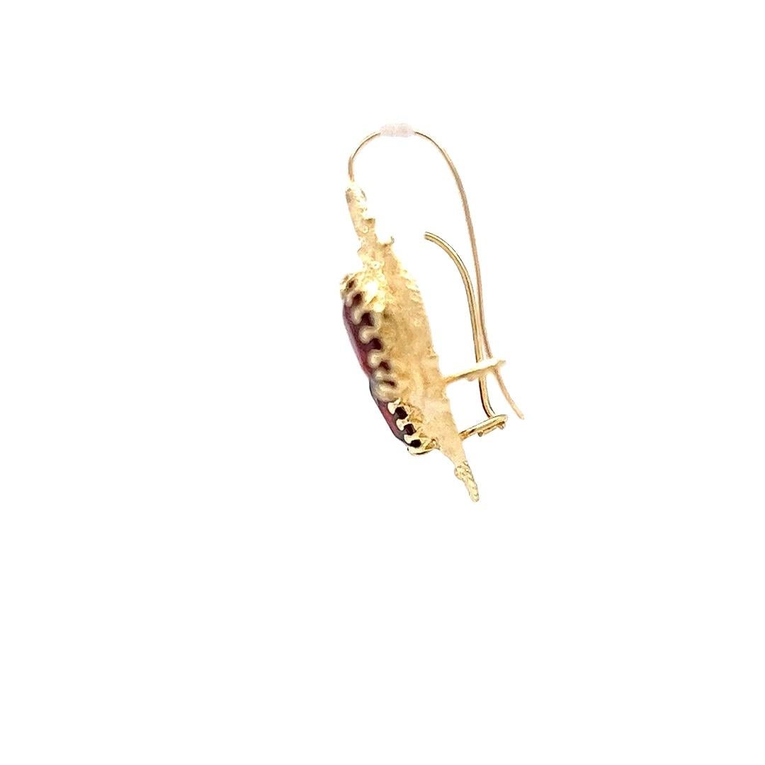 De las mujeres Pendientes gota de alambre granate vintage en venta
