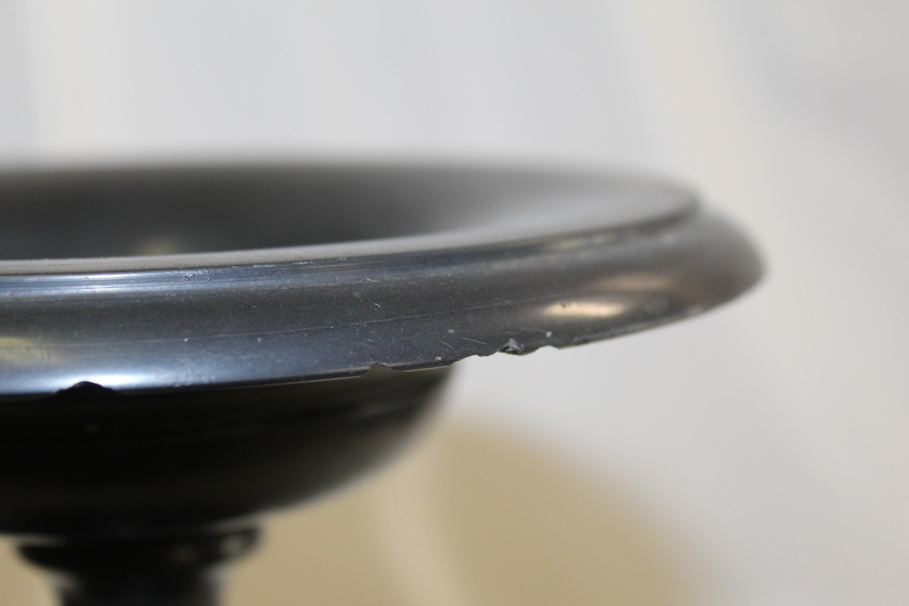 Machine-Made Vintage Garniture's , Pair Black Tazzas For Sale