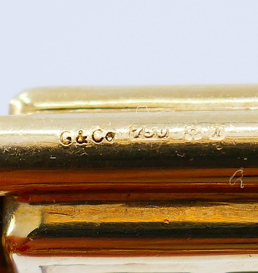 Vintage Garrard 18k Gold Edelstein Manschettenarmband-Ohrringe Set Estate Jewelry im Angebot 8