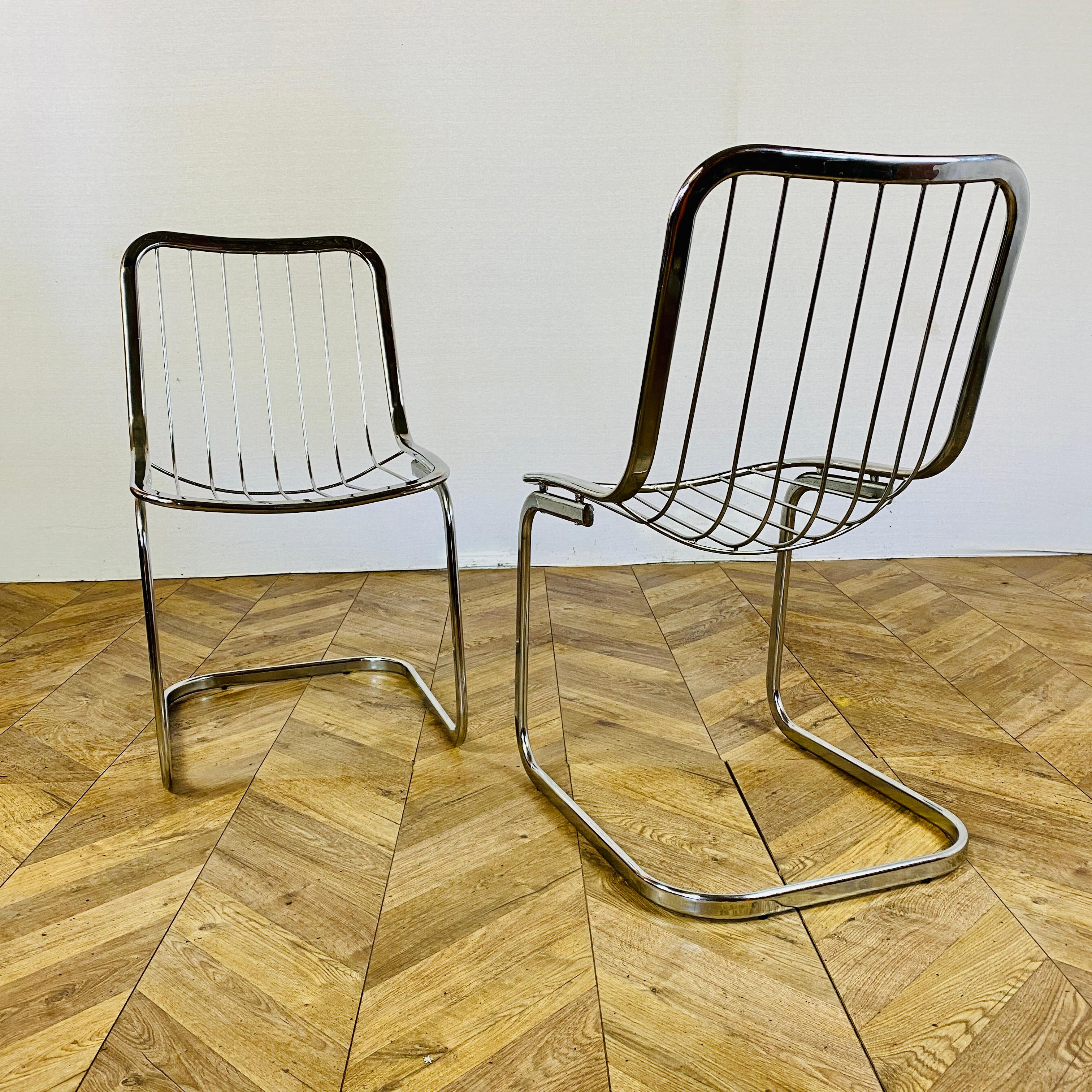 Vintage Gastone Rinaldi Chrome Chairs, circa 1970s, Set of 4 4