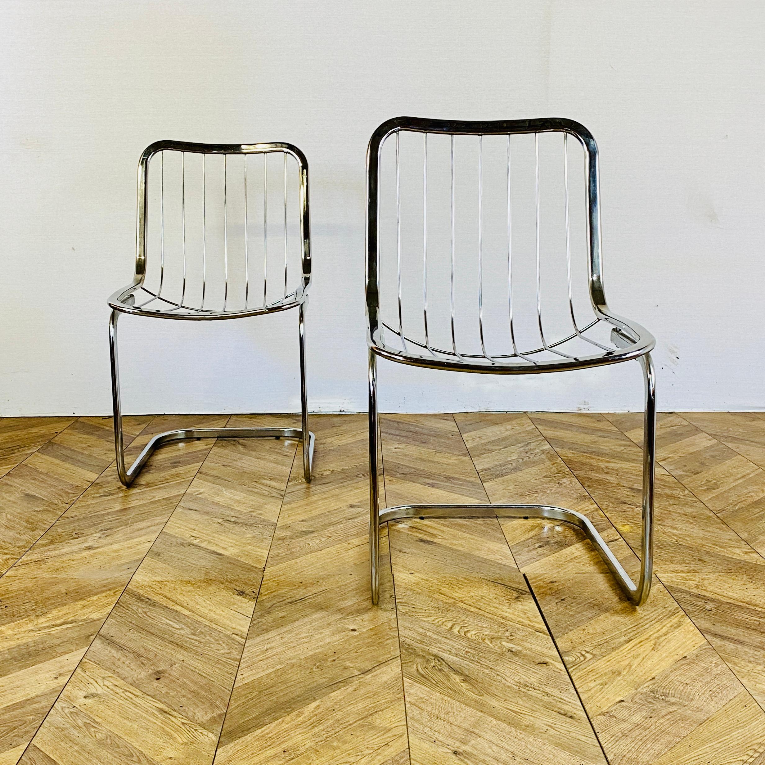 Vintage Gastone Rinaldi Chrome Chairs, circa 1970s, Set of 4 5