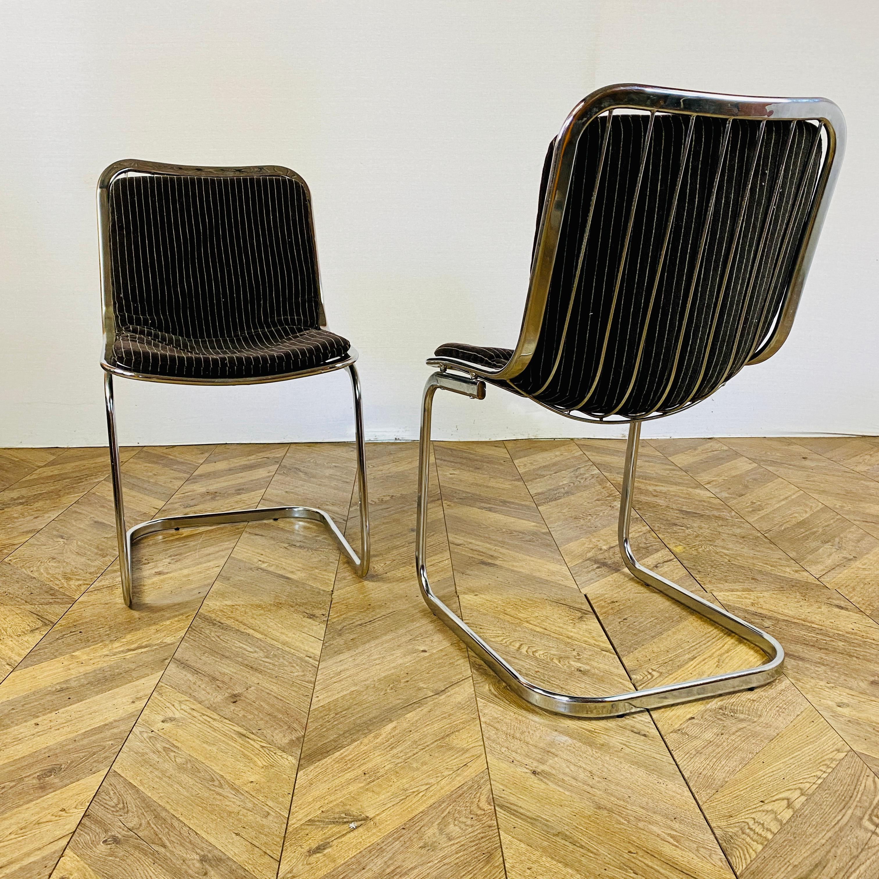 Vintage Gastone Rinaldi Chrome Chairs, circa 1970s, Set of 4 2