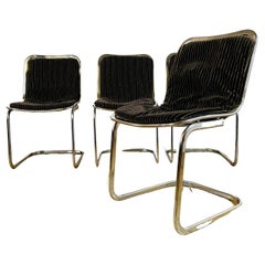 Vintage Gastone Rinaldi Chrome Chairs, circa 1970s, Set of 4
