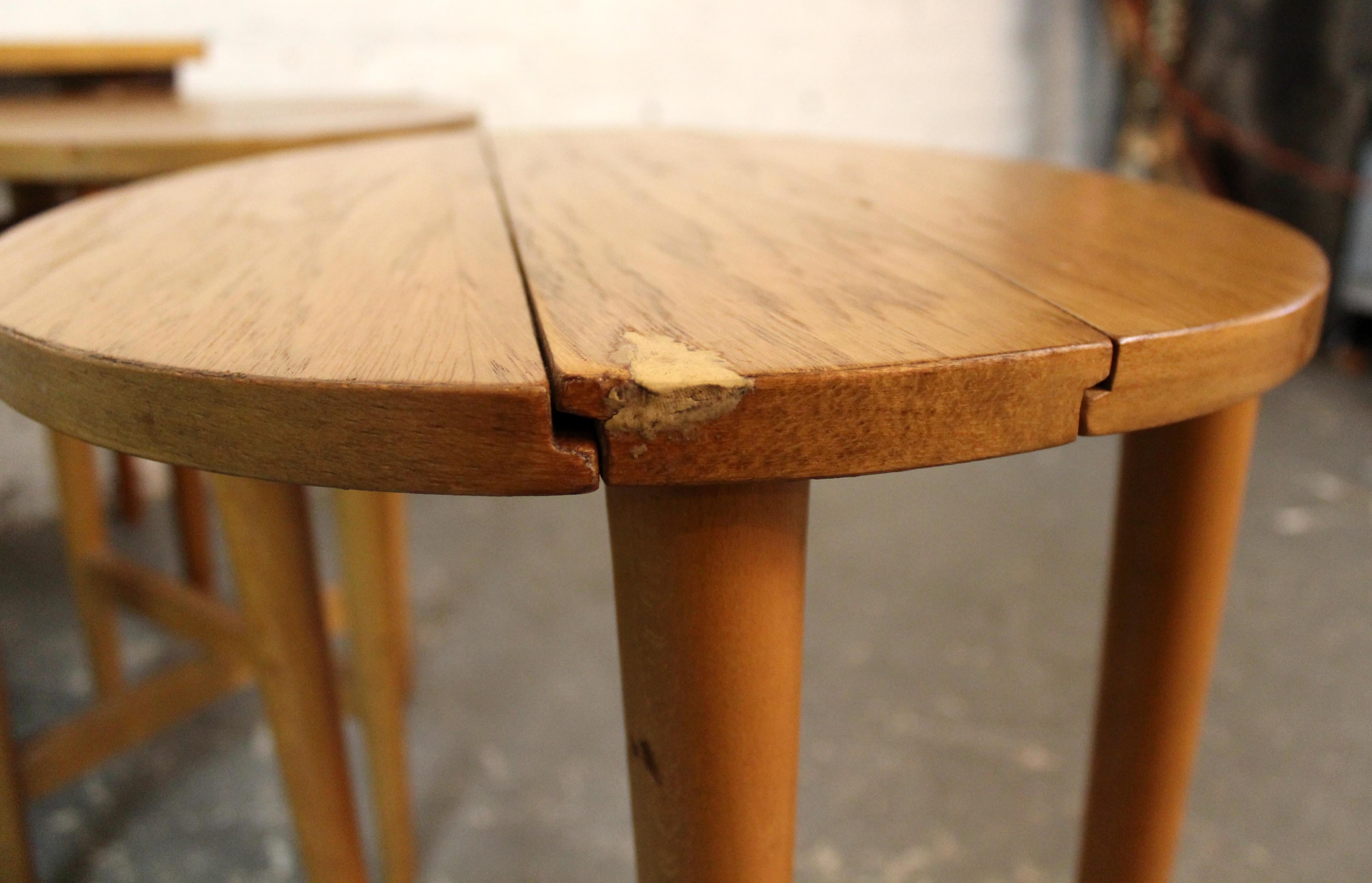 Vintage gate-leg Nesting Tables von Poul Hundevad im Angebot 5