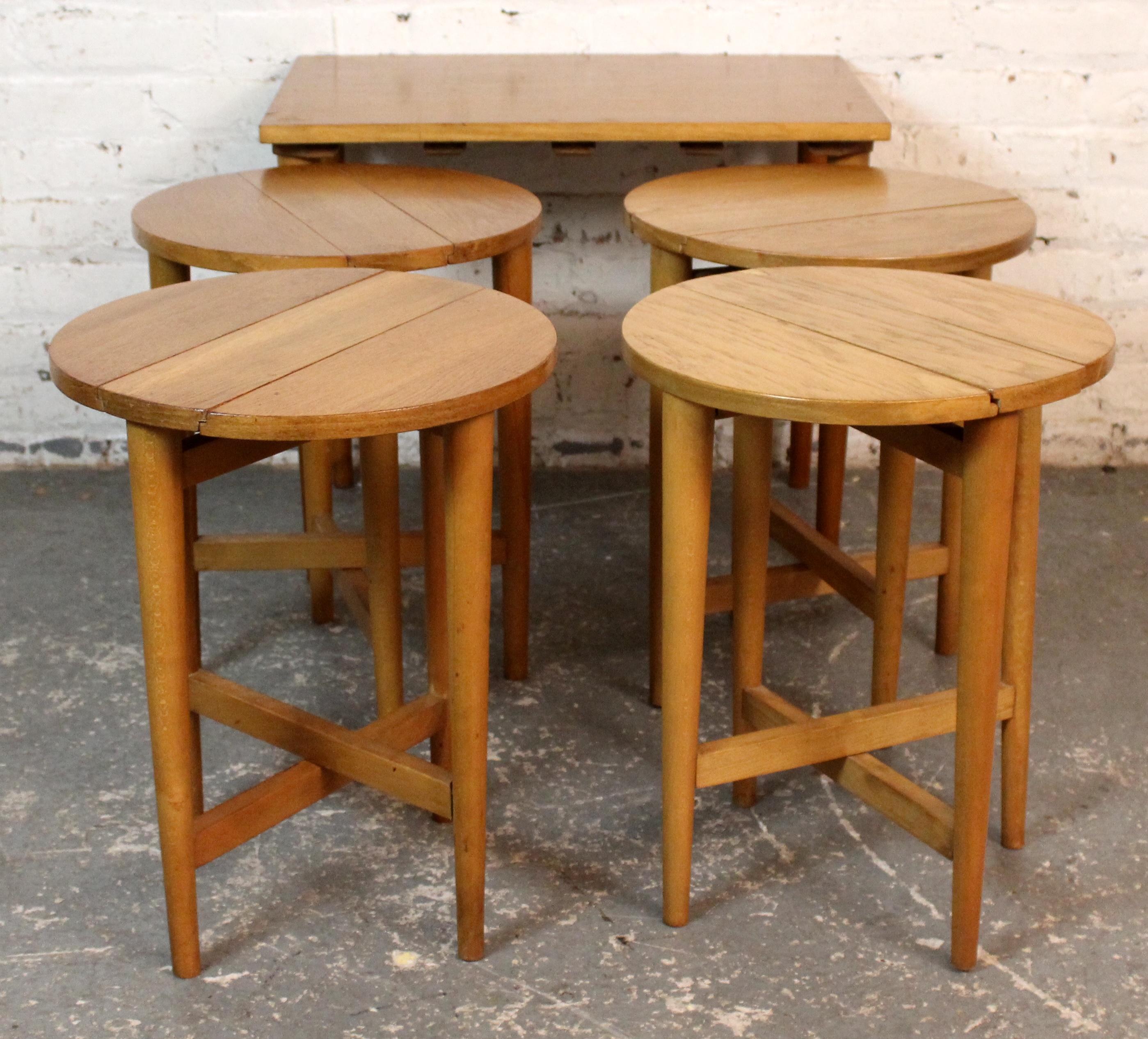 Vintage gate-leg Nesting Tables von Poul Hundevad im Angebot 1