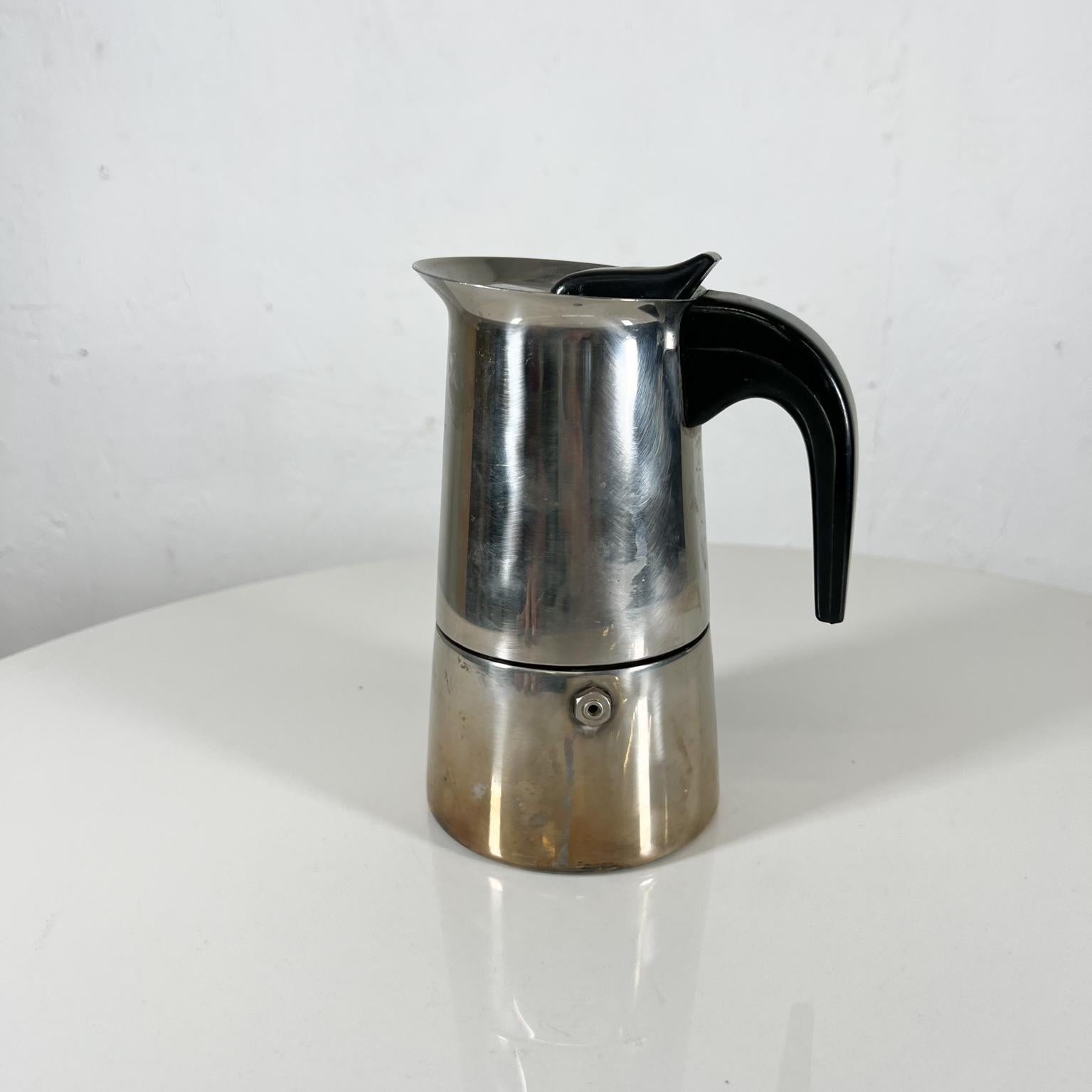 Mid-Century Modern Vintage GB Guido Bergna Stovetop Moka Espresso Coffee Pot Stainless Italy