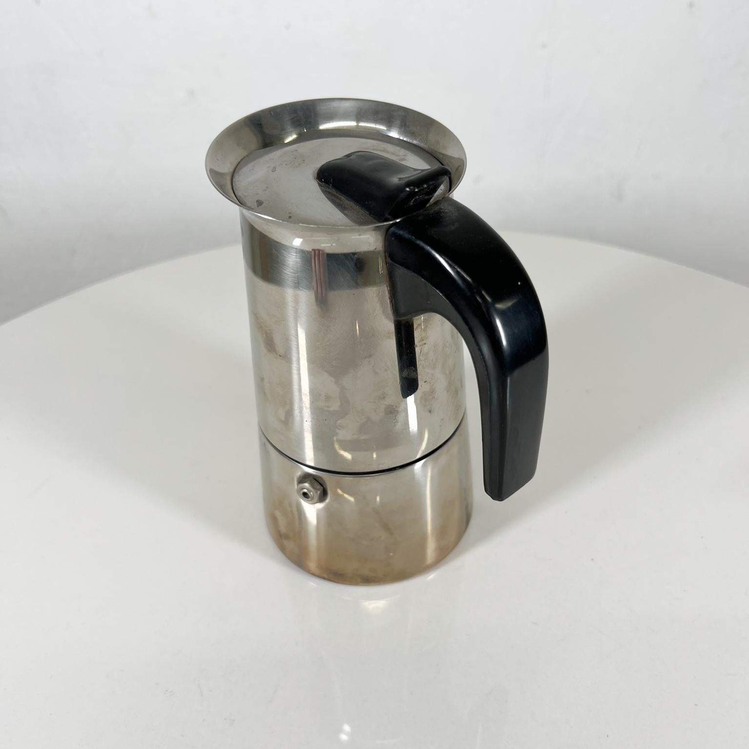 Vintage GB Guido Bergna Stovetop Moka Espresso Coffee Pot Stainless Italy In Good Condition In Chula Vista, CA