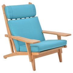 Turquoise Mid-Century Modern GE 375 Easy Chair by Hans J. Wegner for GETAMA 